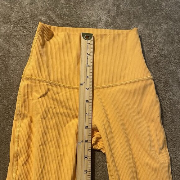 Lululemon Leggings Womens 0 Align Yellow Ribbed High Rise Pants Active Stretch - Picture 5 of 7